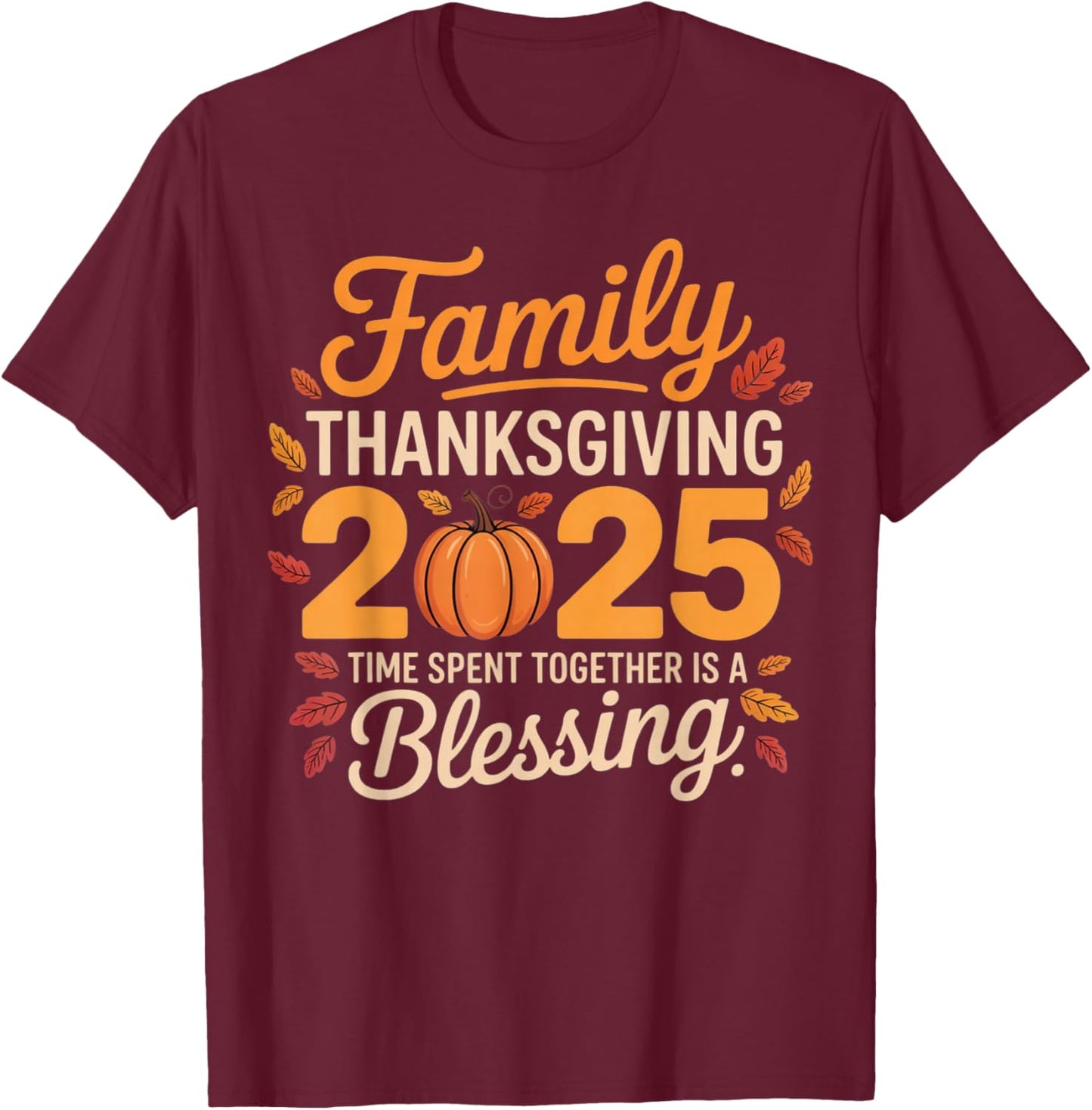 Family Thanksgiving 2025 Thanksgiving Crew Matching Group T-Shirt - T-Shirt | Maroon