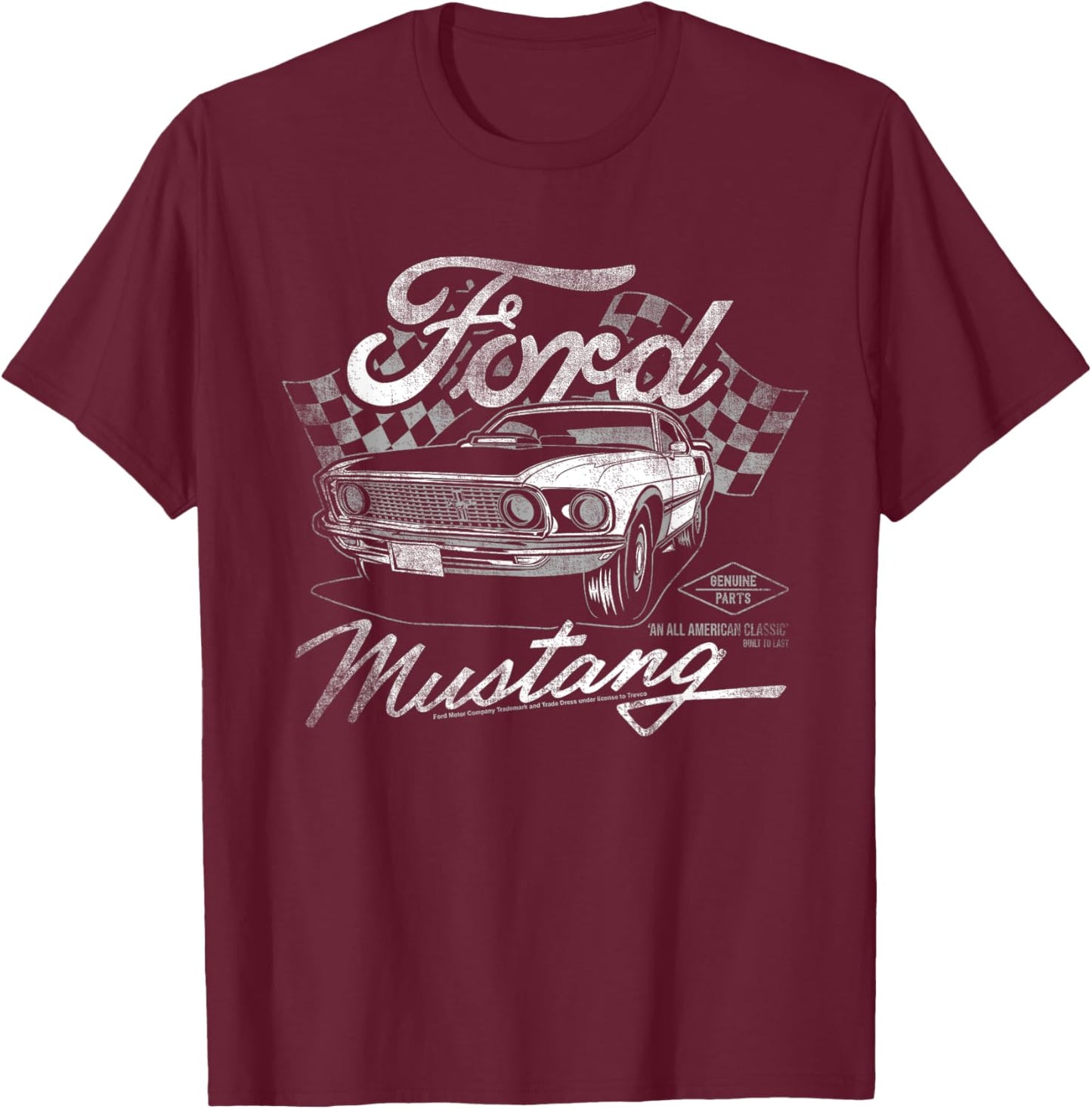Ford Mustang Flags T-Shirt - T-Shirt | Maroon