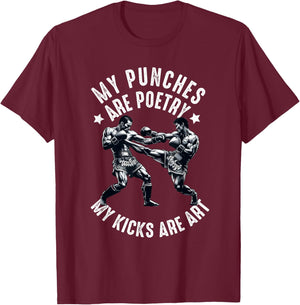 Muay Thai Fighter Dad Boys Thai Kickboxing Fighting T-Shirt - T-Shirt | Maroon