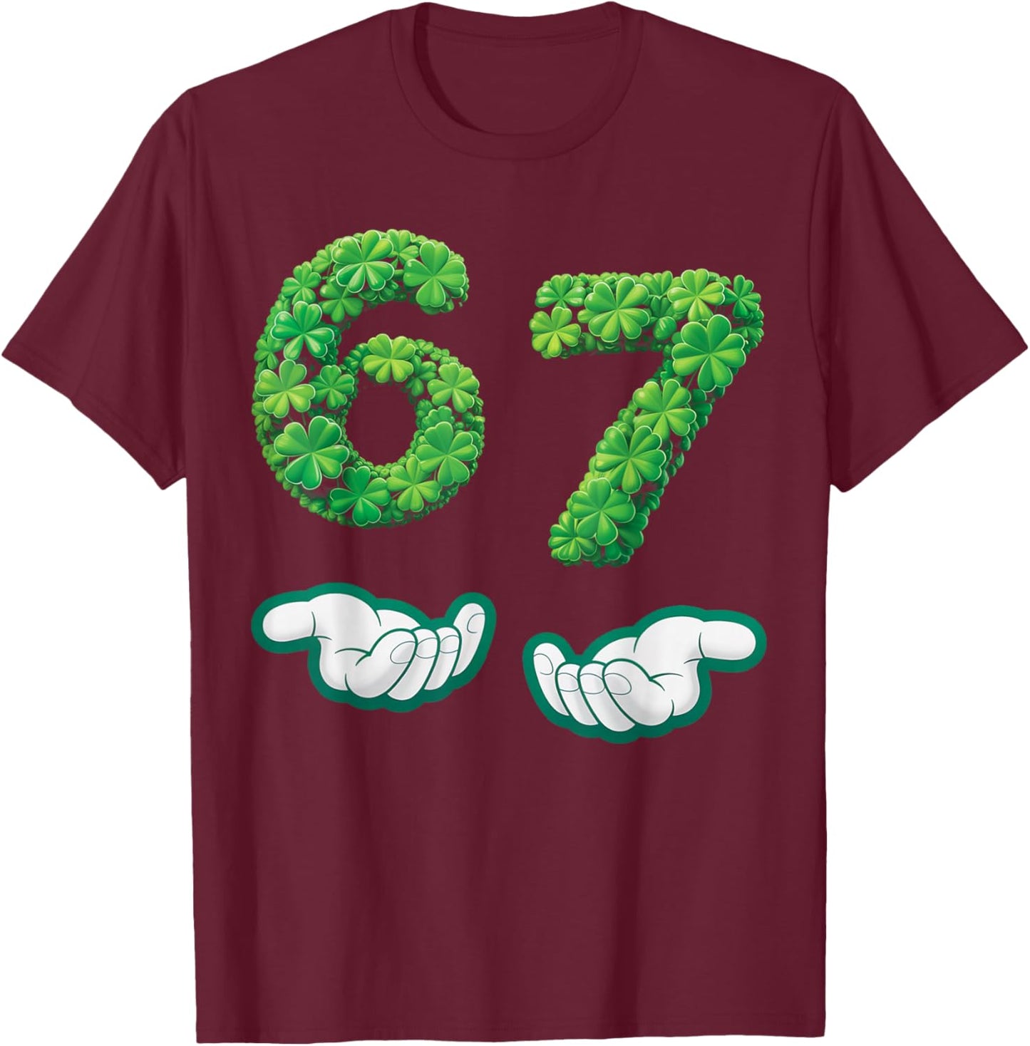 Lucky 67 Clover Fun Green T-Shirt - T-Shirt | Maroon