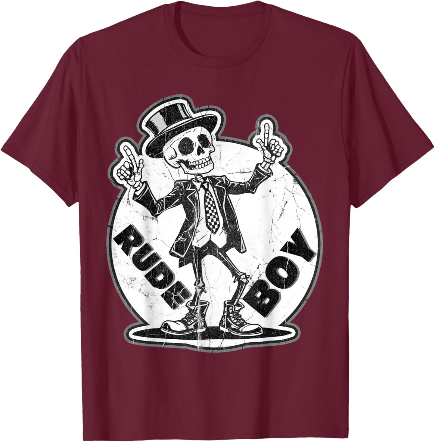 Traditional Oi Skinhead Punk-Rock T-Shirt - T-Shirt | Maroon