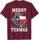 Funny Merry Texmas Texas State Family Christmas Xmas Pajama T-Shirt - T-Shirt | Maroon