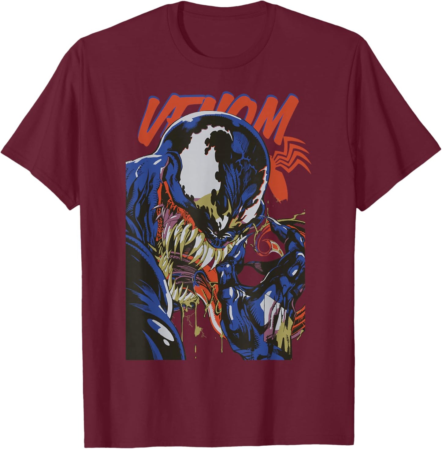 Marvel Venom Cool Graphic Artwork T-Shirt - T-Shirt | Maroon