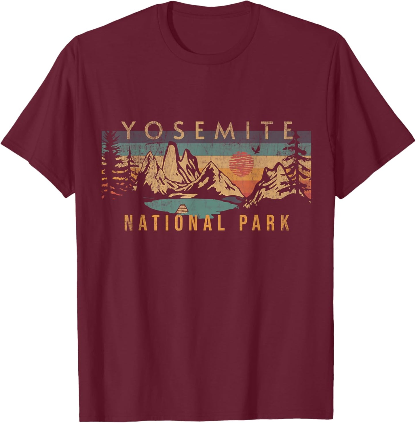 Parc National de Yosemite T-Shirt - T-Shirt | Maroon