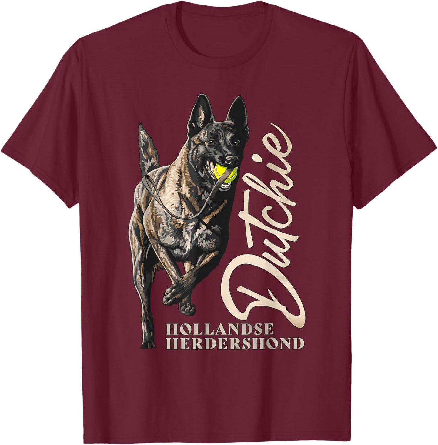 Dutch Shepherd - Dutchie T-Shirt - T-Shirt | Maroon