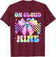 Kids 9th Birthday Girl On Cloud Nine Coquette Bow 9 Year Old T-Shirt - T-Shirt | Maroon