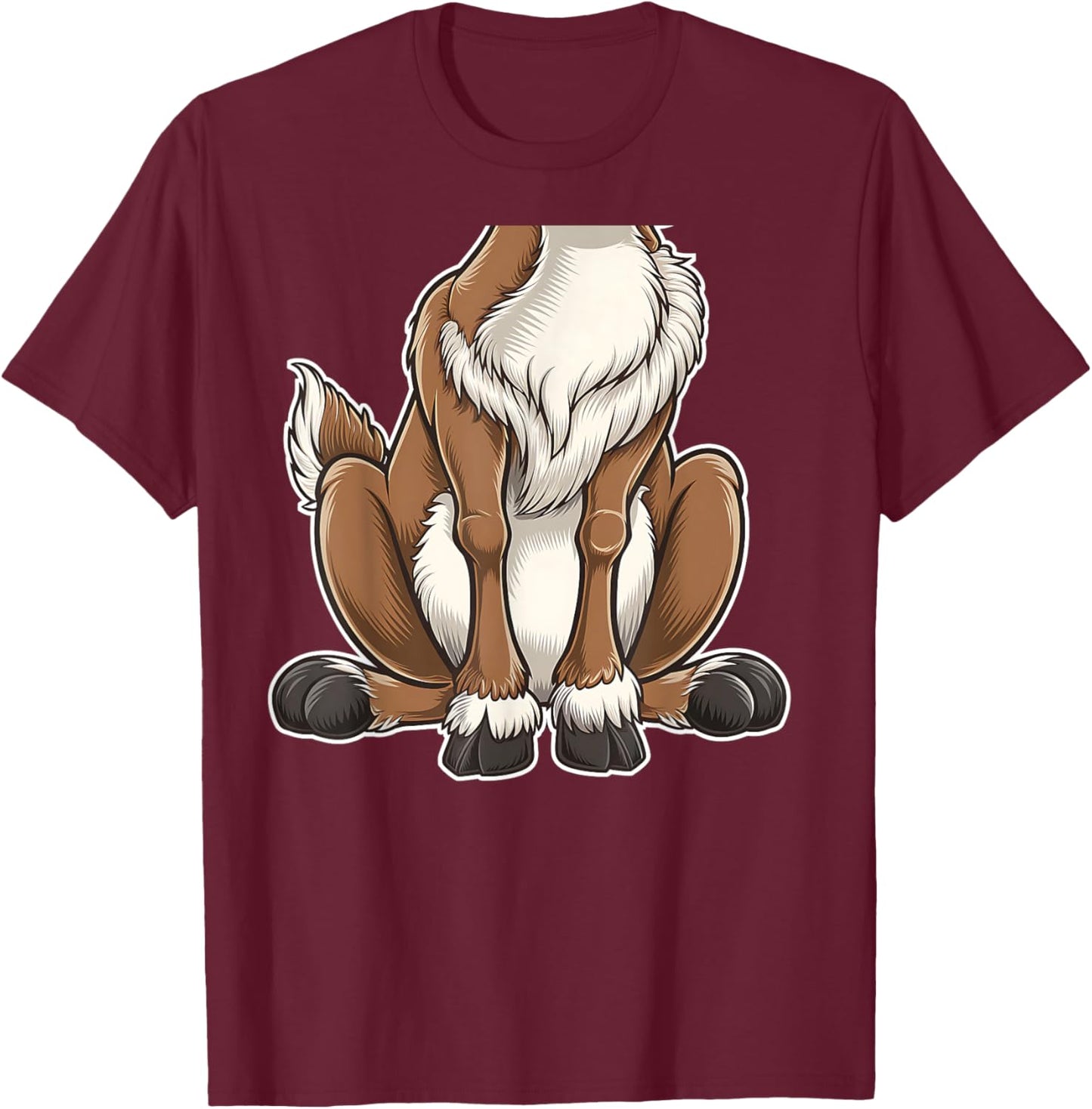 Funny Reindeer Adult Kids Men Women Brown Deer Costume T-Shirt - T-Shirt | Maroon