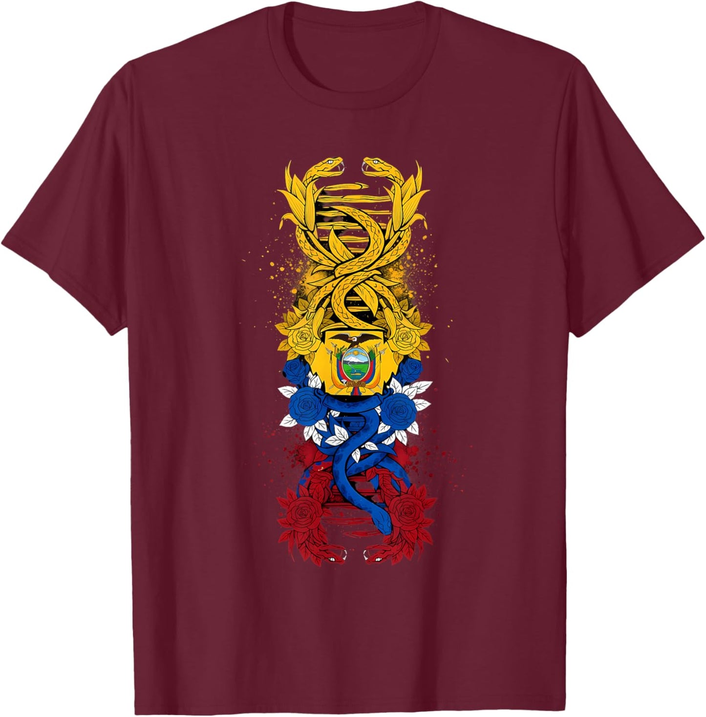 Ecuador Flag Ecuadorian Pride T-Shirt - T-Shirt | Maroon