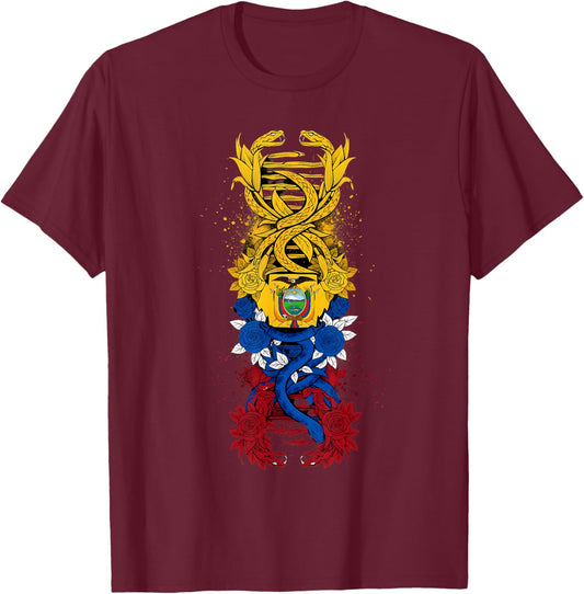 Ecuador Flag Ecuadorian Pride T-Shirt - T-Shirt | Maroon