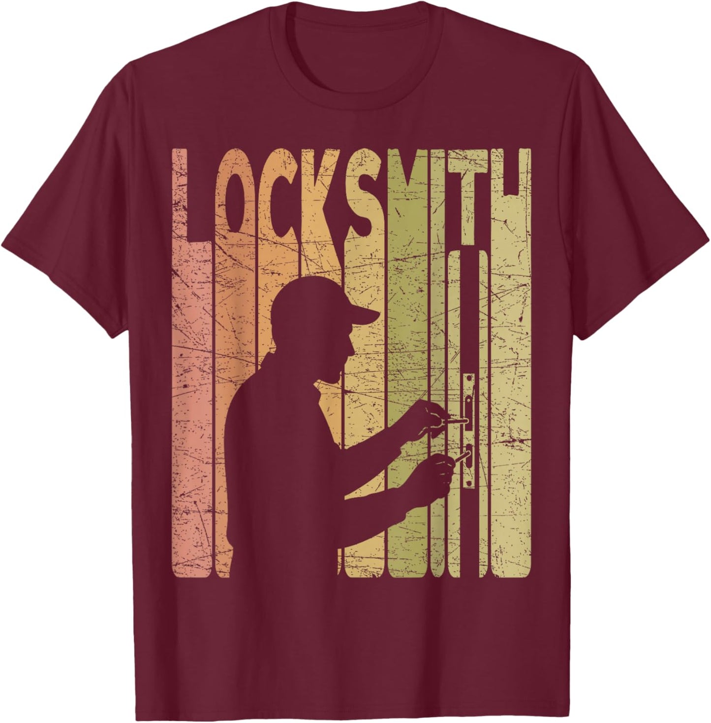 Locksmith Vintage Lock Picking Retro T-Shirt - T-Shirt | Maroon