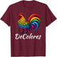 DeColores Cursillo Raibow Rooster Catholic T-Shirt - T-Shirt | Maroon