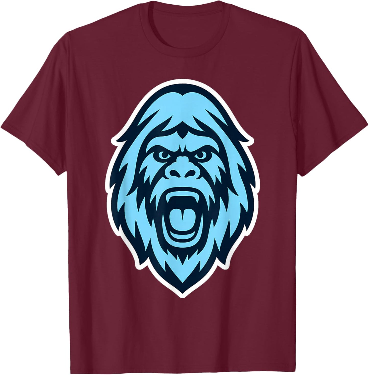 Yeti Abominable Snowman Mascot Logo T-Shirt - T-Shirt | Maroon