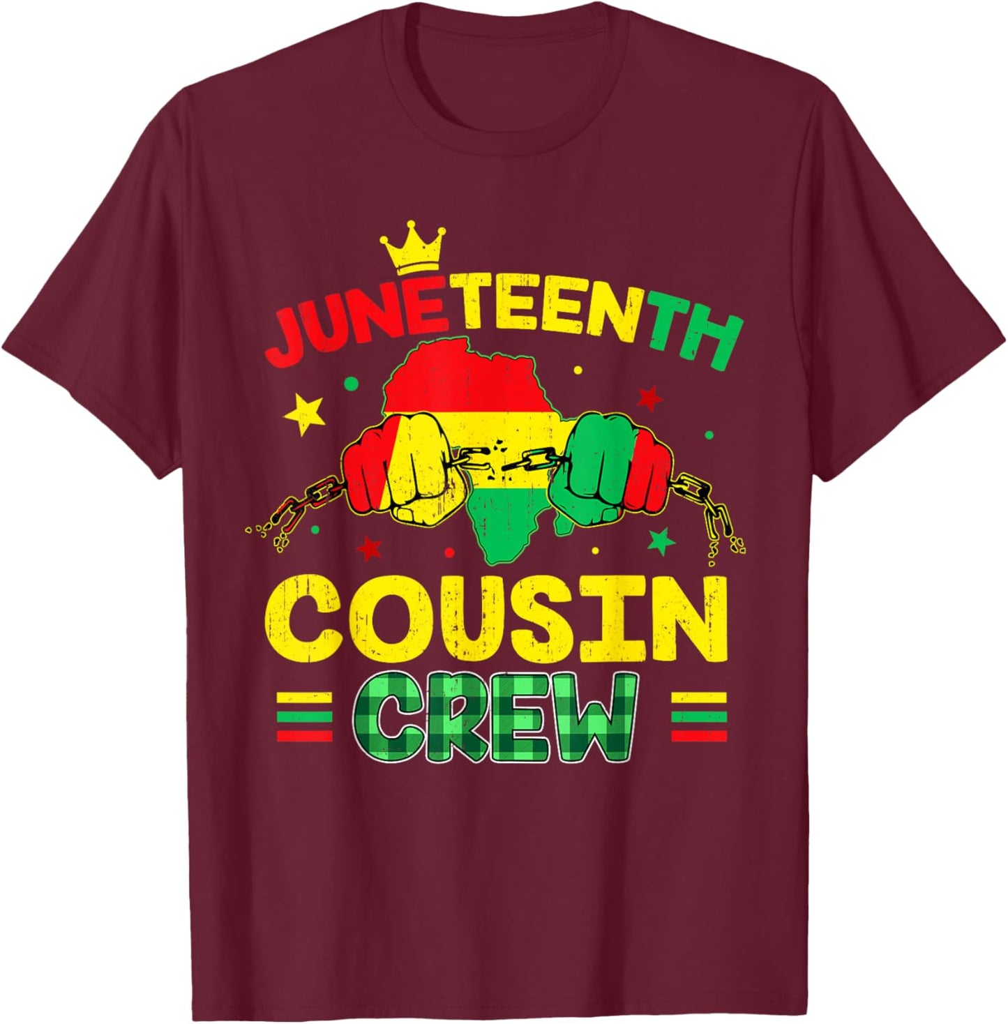 Juneteenth Cousin Crew African Afro Boys Girls Kids Toddler T-Shirt - T-Shirt | Maroon