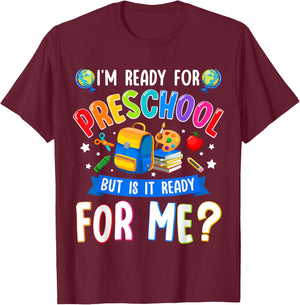 Pre-k Back To School First Day Of Preschool Boy Girl T-Shirt - T-Shirt | Maroon