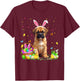 Bullmastiff Dog Easter Egg Hunt Bunny Ear Bullmastiff Easter T-Shirt - T-Shirt | Maroon