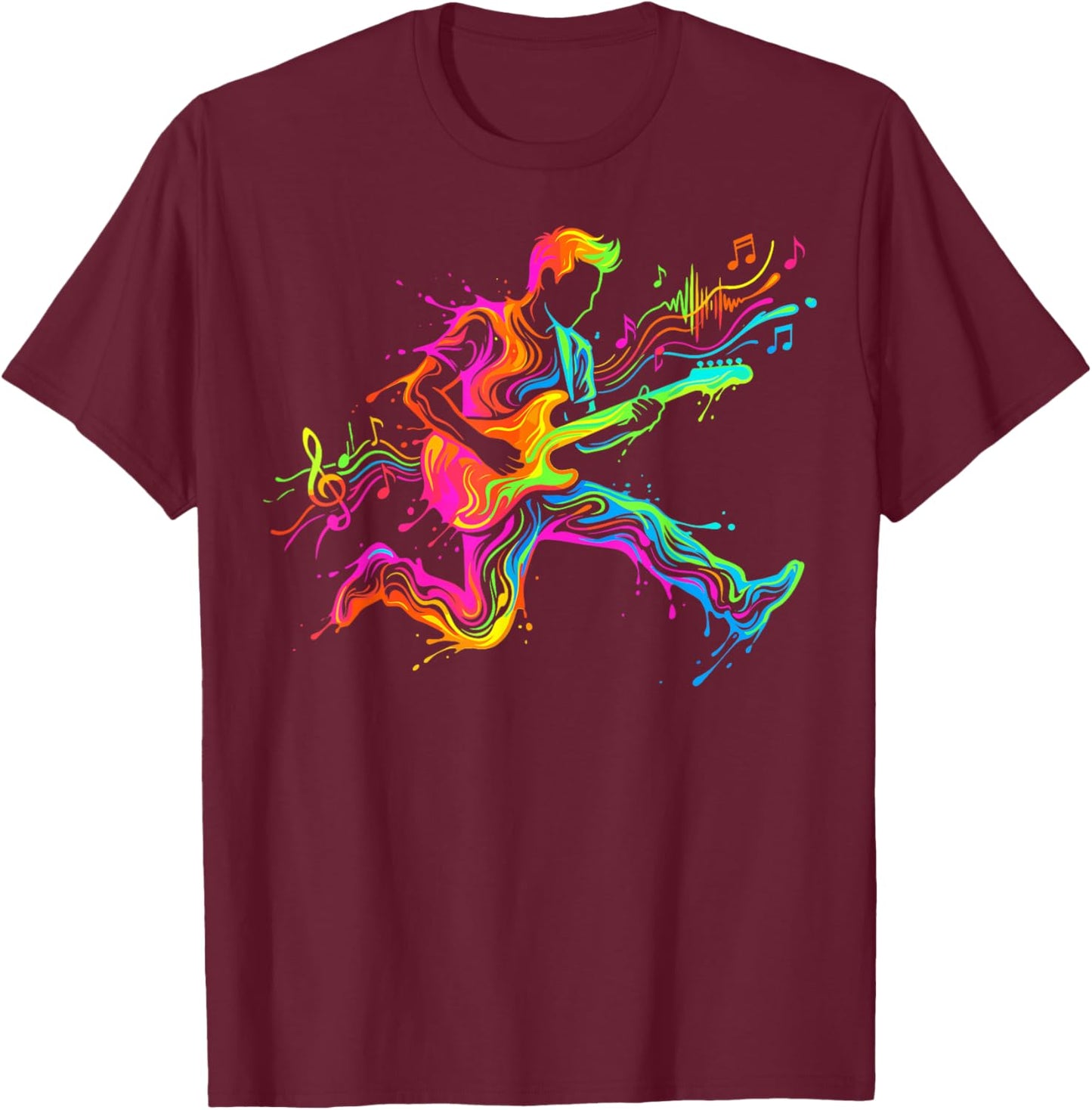 Guitar Player Guitarist for Man Child and Boy T-Shirt - T-Shirt | Maroon