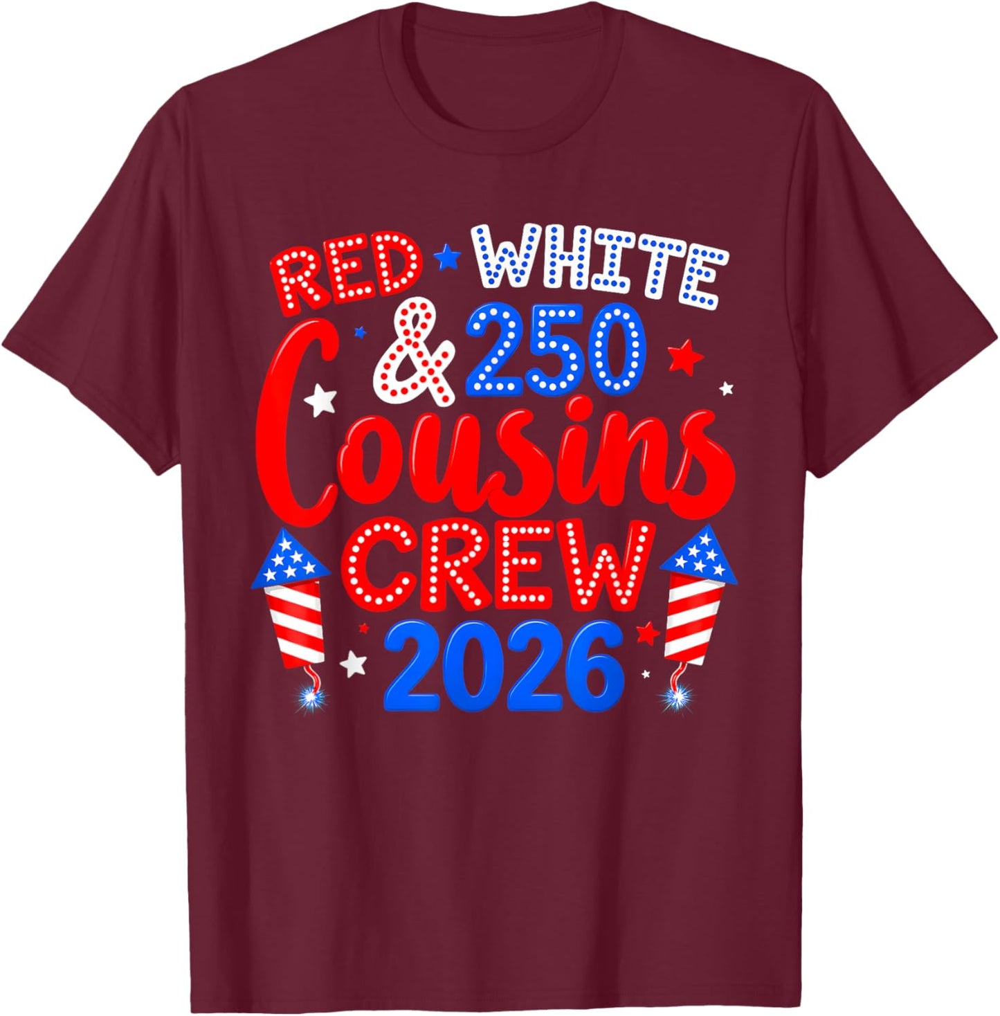 Cousin Crew 4th July Family Matching Women Kids T-Shirt - T-Shirt | Maroon