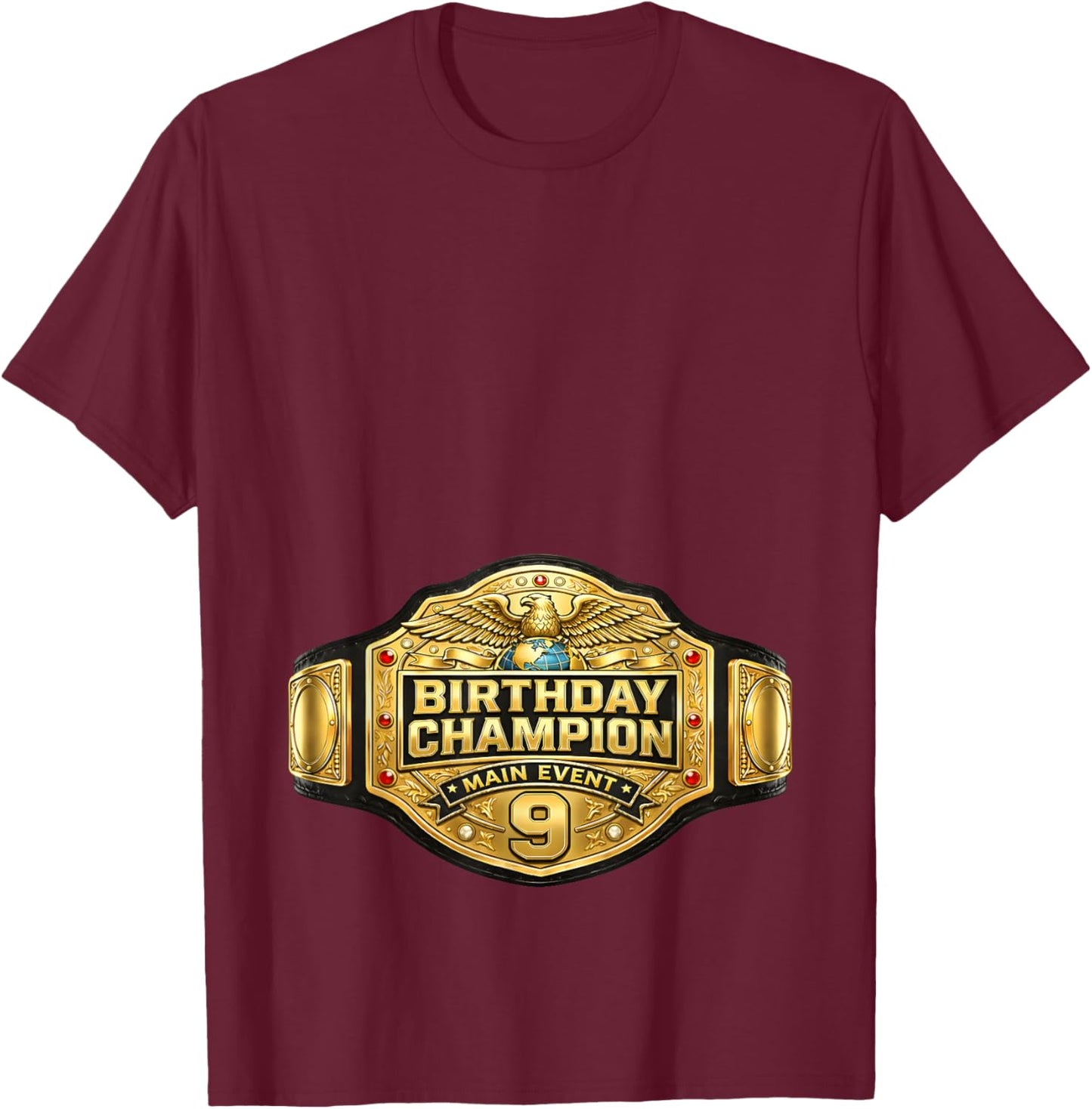 9th Wrestler Birthday Wrestling Champion Party Kids Boys T-Shirt - T-Shirt | Maroon