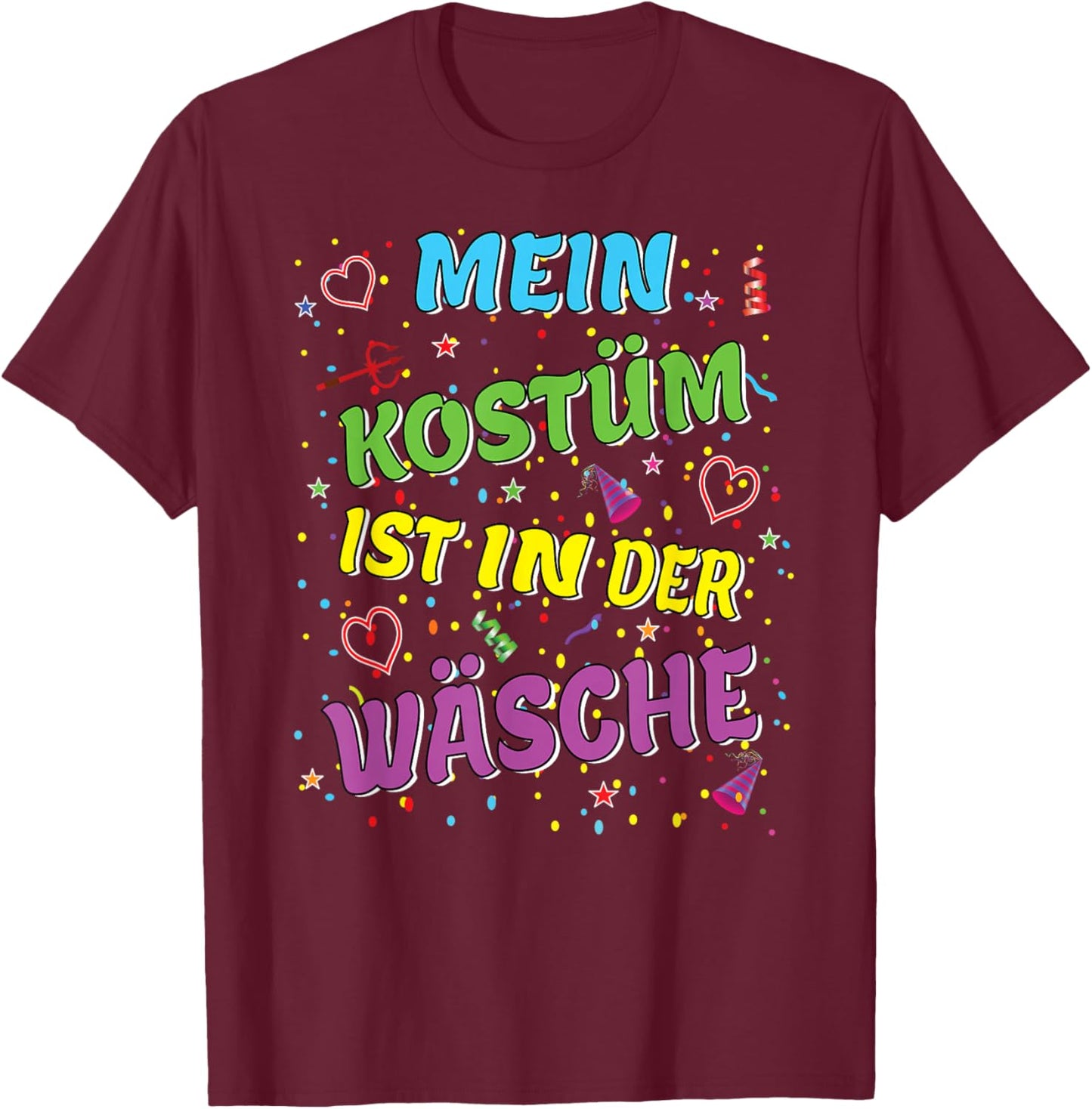 Carnival Costume My Costume is in the Laundry Fancy Dress T-Shirt - T-Shirt | Maroon