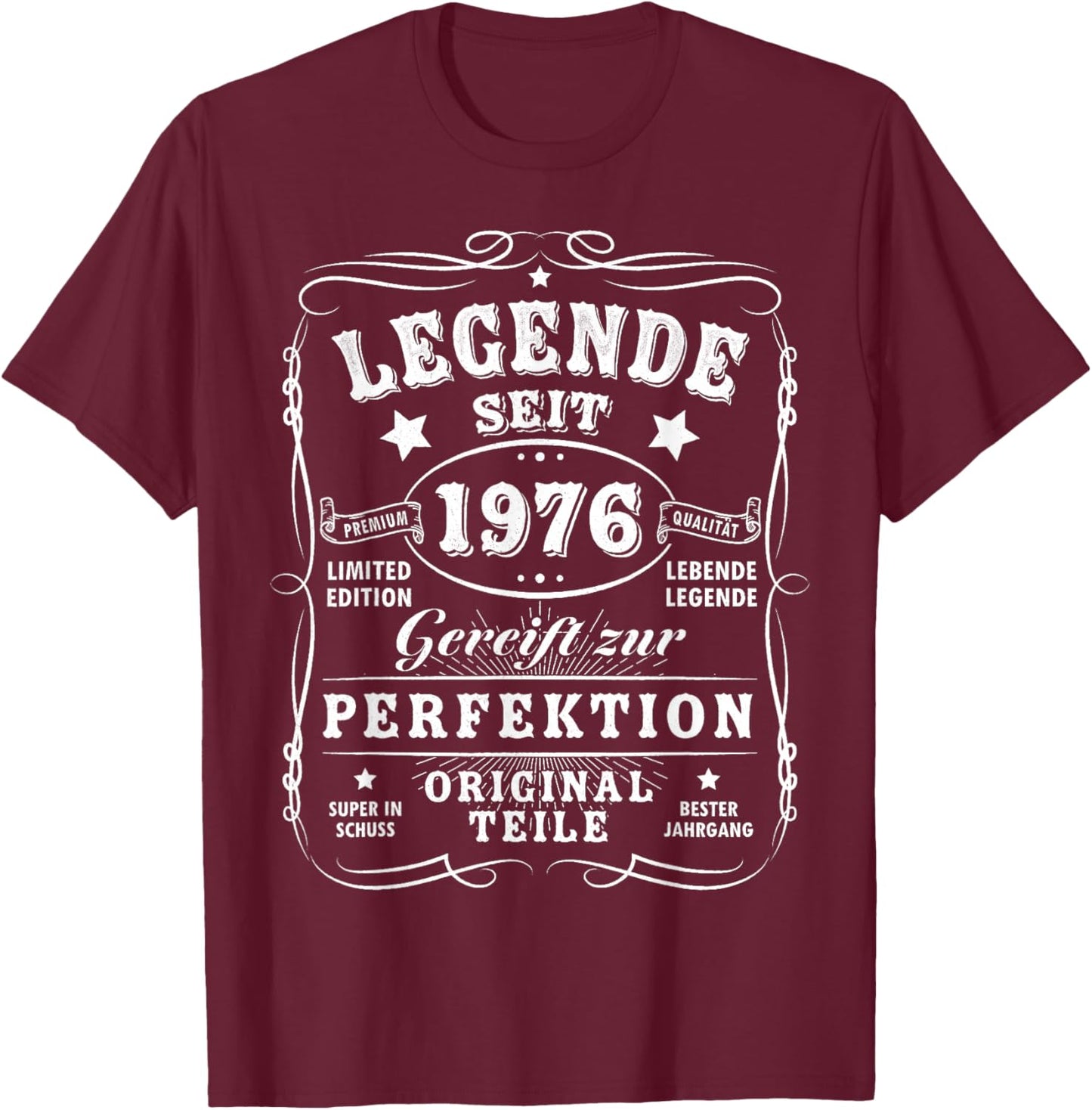1976 Birthday Man 50th Decoration Funny 50s 50th Birthday T-Shirt - T-Shirt | Maroon