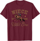 Niece of The Wild One Cowboy Western Rodeo Party Matching T-Shirt - T-Shirt | Maroon