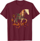 Cute Horse Lover Autumn Leaves Pony Animal Wildlife T-Shirt - T-Shirt | Maroon