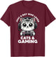 Just A Boy Who Loves Cats & Gaming Boy Cat Dad Funny Gamer T-Shirt - T-Shirt | Maroon