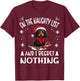 Cute Dachshund Wiener Doxie dog Dog Christmas On The Naughty T-Shirt - T-Shirt | Maroon