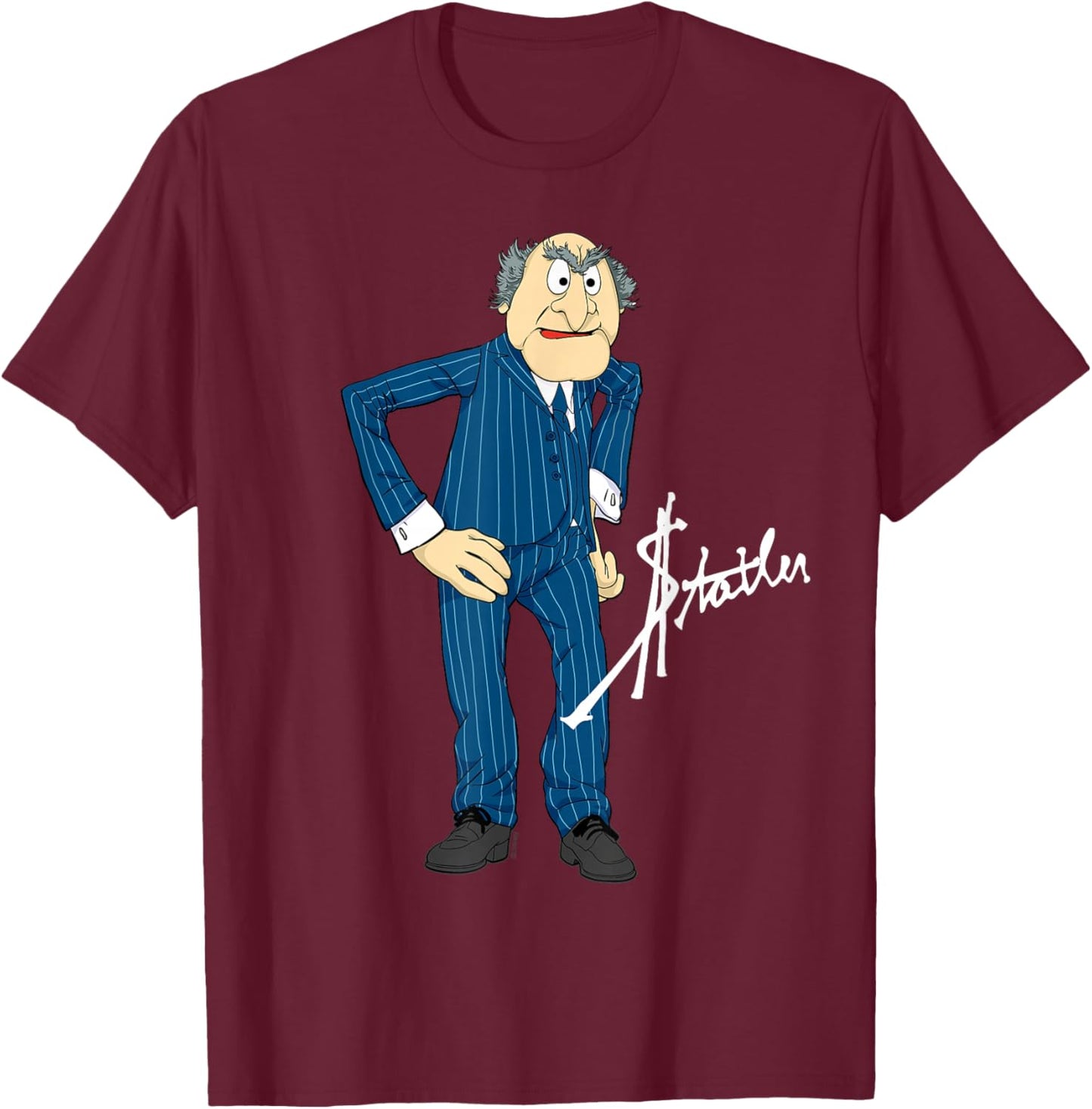 Disney The Muppets Statler Big Pose T-Shirt - T-Shirt | Maroon
