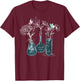 Science Laboratory Floral Flask Butterfly Biology Teacher T-Shirt - T-Shirt | Maroon