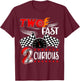 Two Fast 2 Curious Racing 2nd Birthday Two Fast Birthday T-Shirt - T-Shirt | Maroon