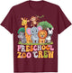 Preschool Zoo Crew Safari Animal Pre-K Teacher Student T-Shirt - T-Shirt | Maroon
