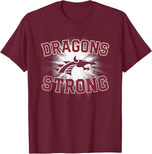Collierville Dragons Logo Strong Flag HS T-Shirt - T-Shirt | Maroon