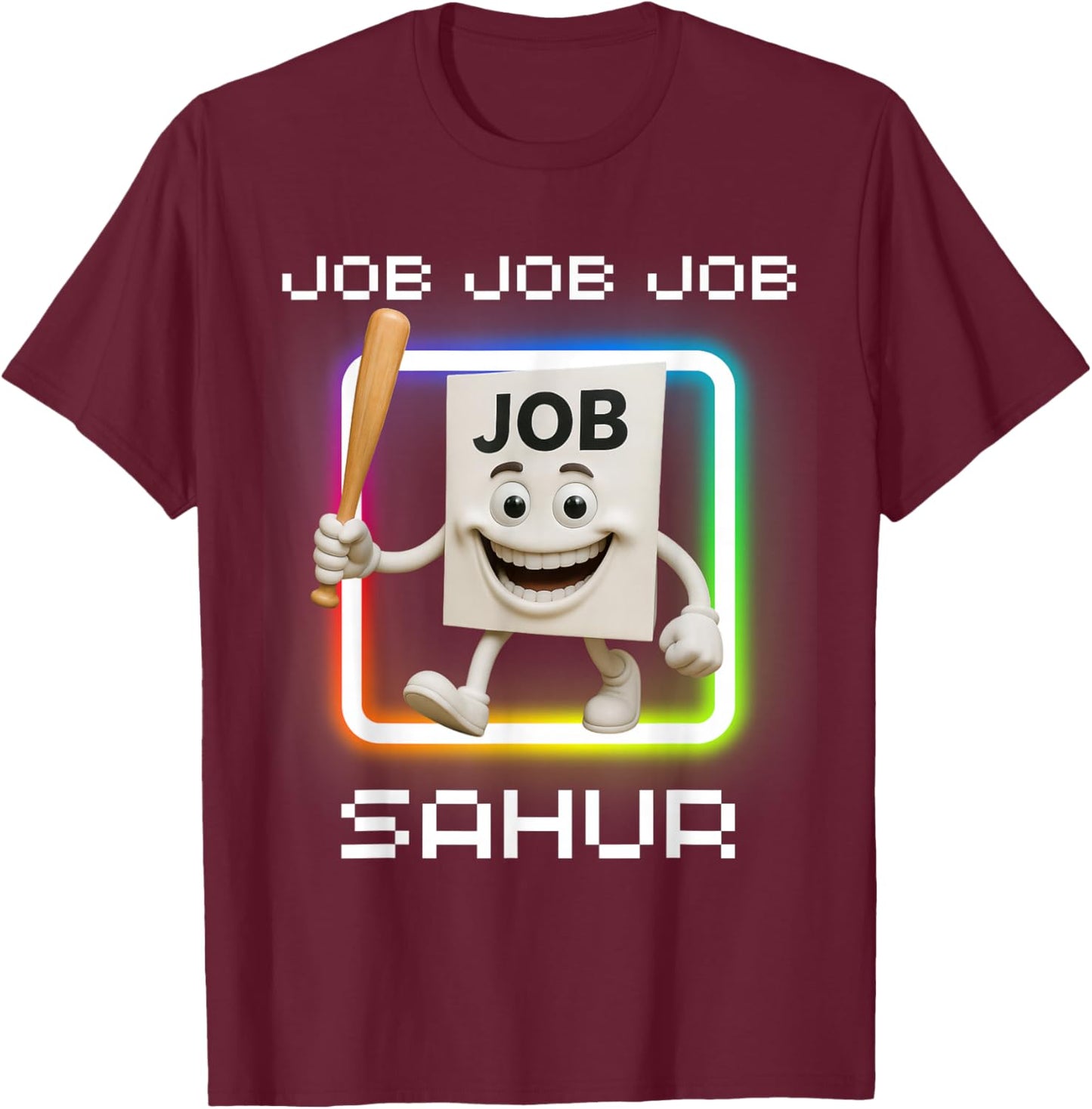 Job Job Job Sahur Italian Brainrot Meme for Kids T-Shirt - T-Shirt | Maroon