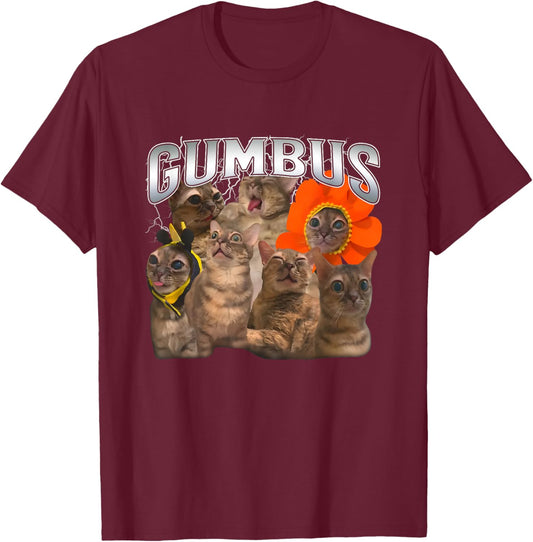 Funny Cat Gumbus Cat Lovers Trendy Cute Animal T-Shirt - T-Shirt | Maroon