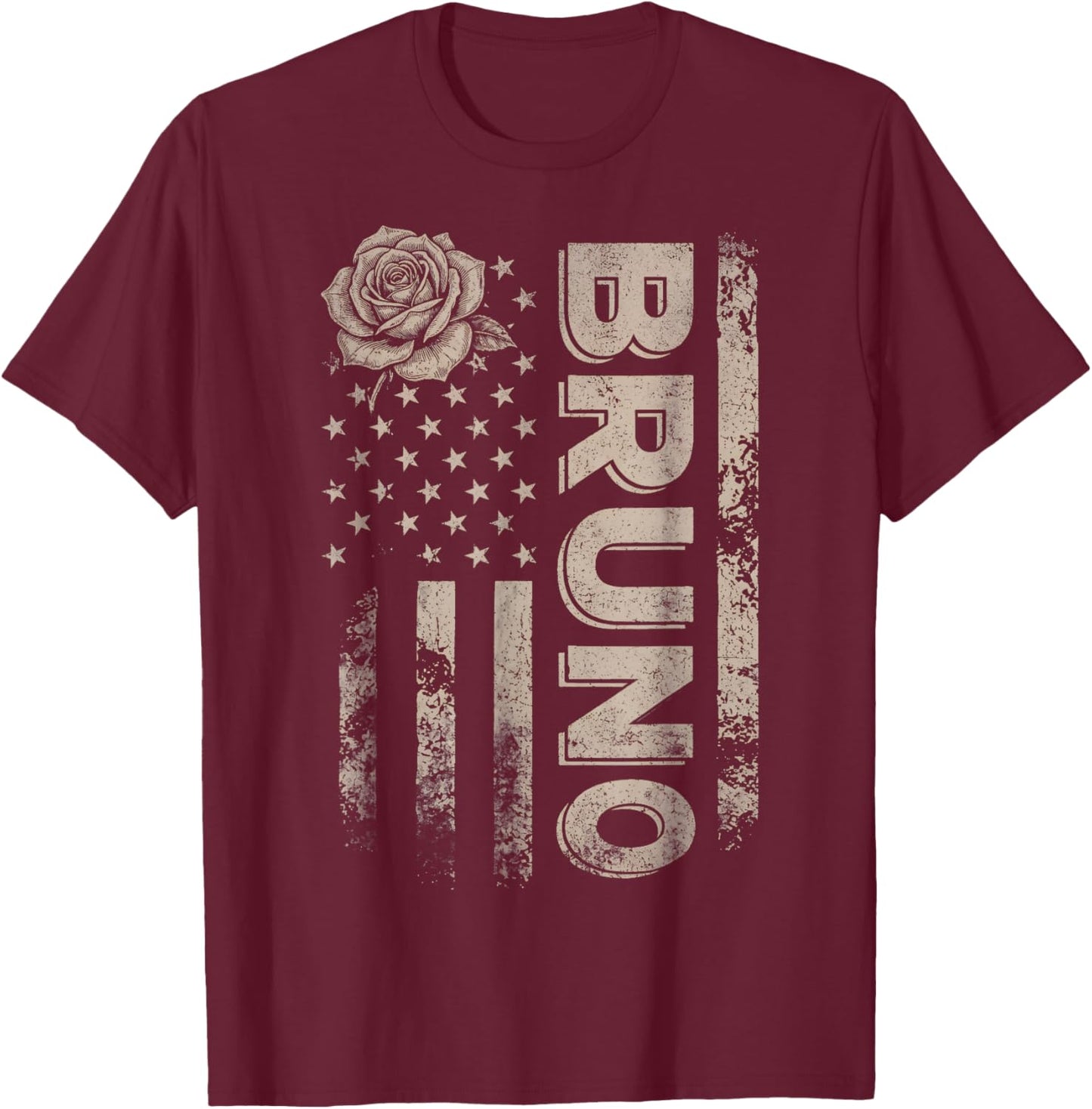 Love Heart Bruno First Name Personalized Women Kids T-Shirt - T-Shirt | Maroon