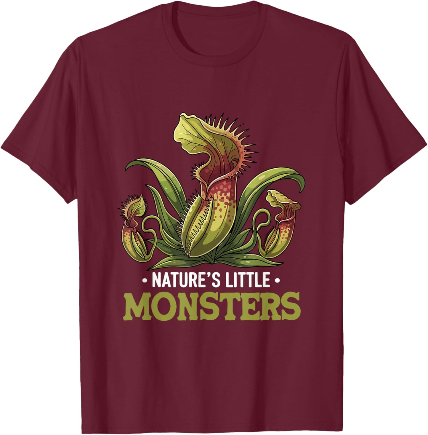 Nature’s Little Monsters Carnivorous Plant Grower T-Shirt - T-Shirt | Maroon