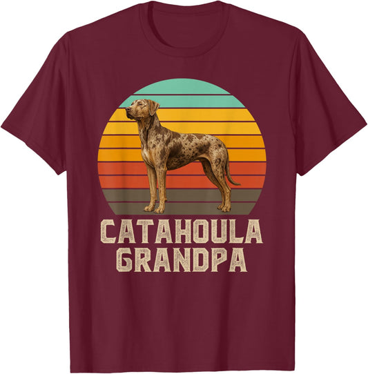 Catahoula Grandpa Catahoula Leopard Dog Owner T-Shirt - T-Shirt | Maroon