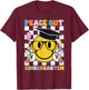 Peace Out Kindergarten Last Day of School Smile Face Kids T-Shirt - T-Shirt | Maroon