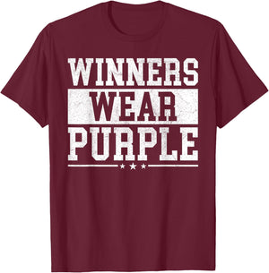 Winners Wear Purple Color War Camp Spirit Game Team Wear T-Shirt - T-Shirt | Maroon
