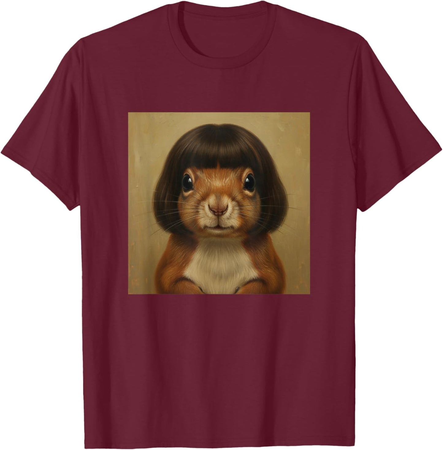 Funny Squirrel Bob Haircut Chipmonk Meme Women Kids T-Shirt - T-Shirt | Maroon