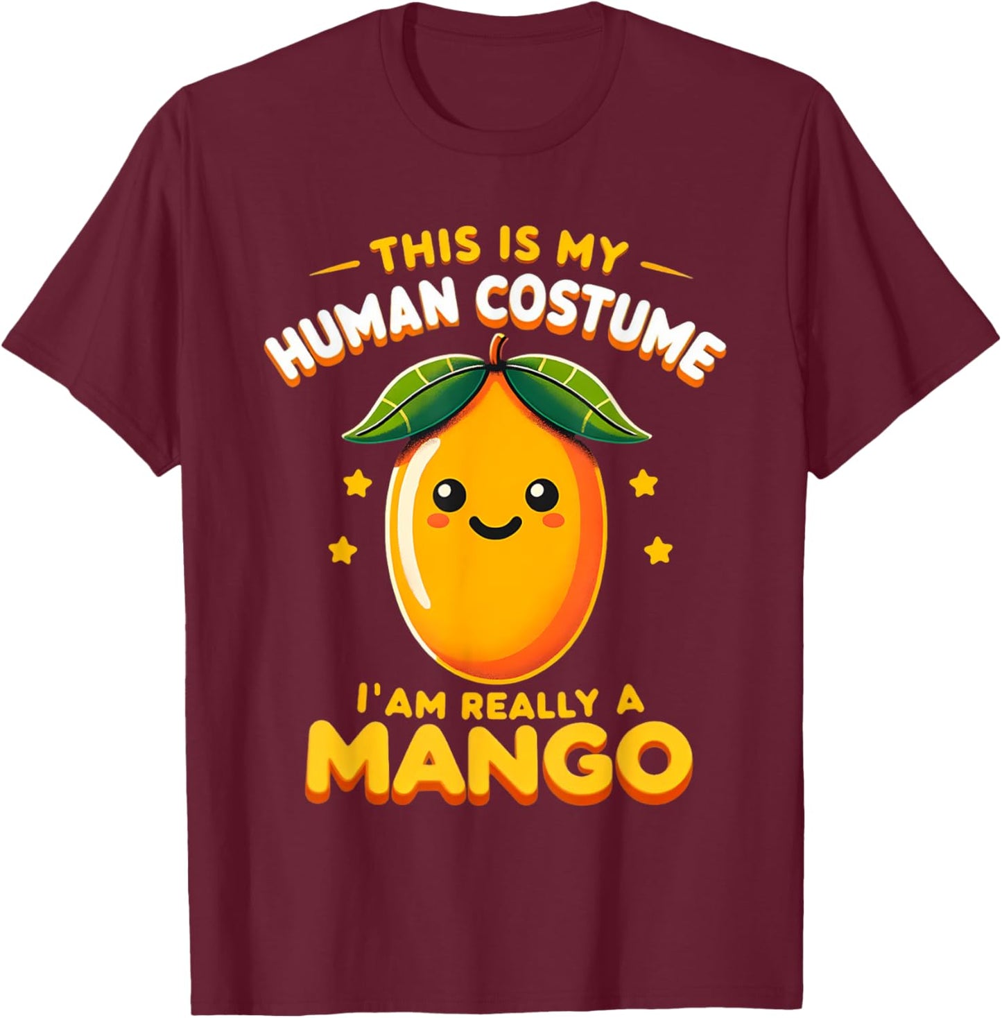 Cute This Is My Human Costume I'm Really A Mango Funny Kids T-Shirt - T-Shirt | Maroon