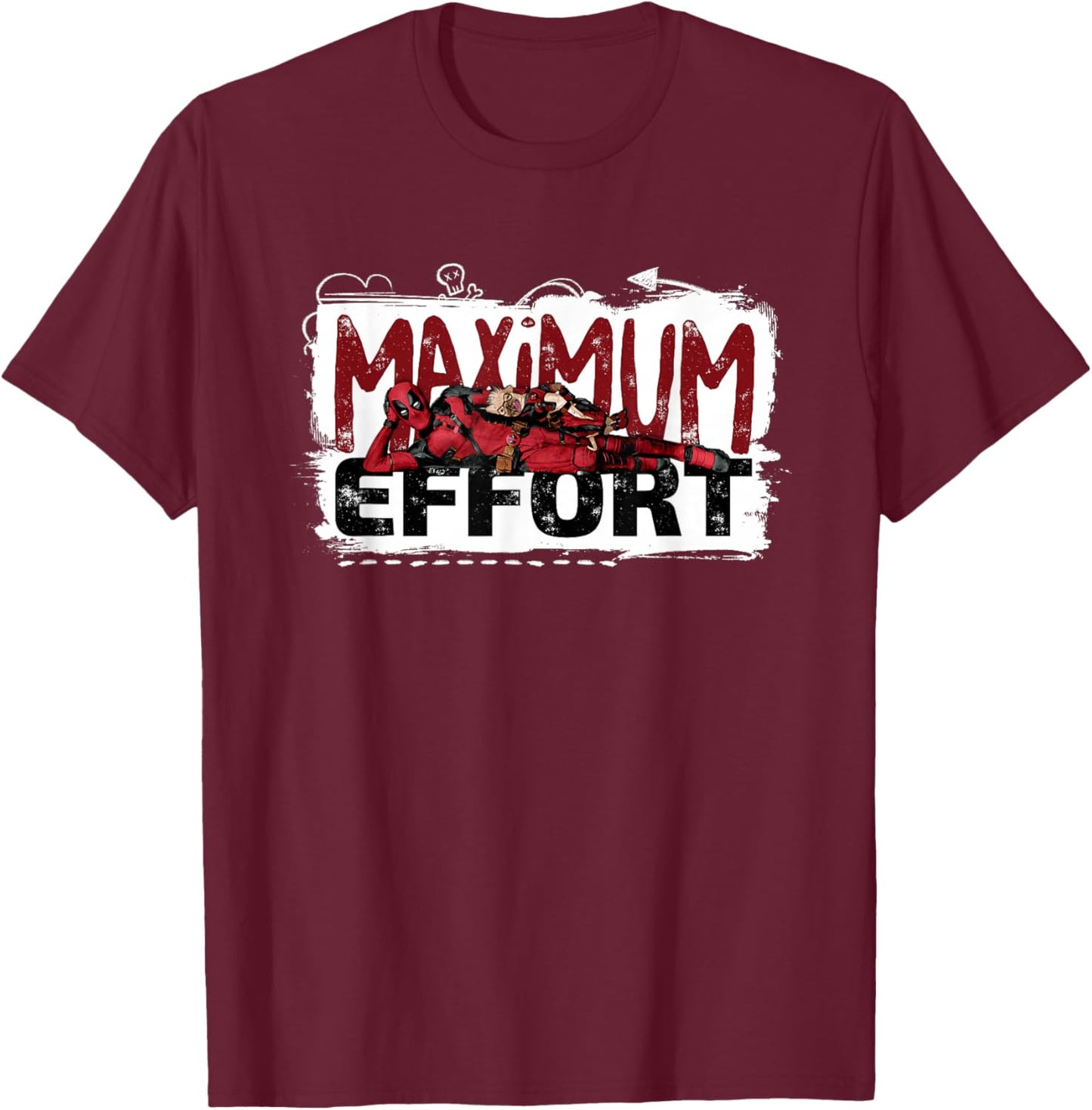 Marvel Studios Deadpool & Wolverine Dogpool Maximum Effort T-Shirt - T-Shirt | Maroon