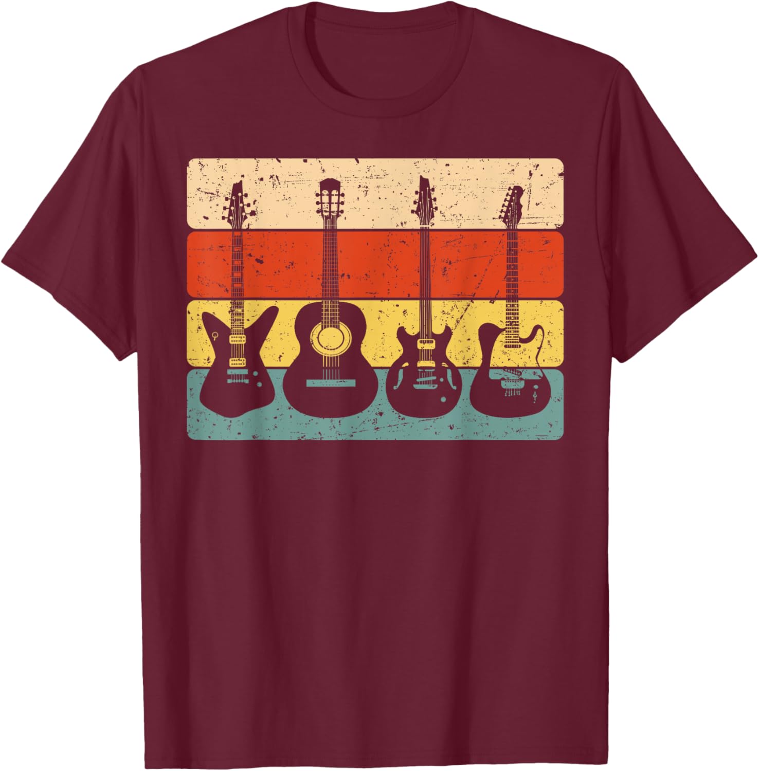 Cool Guitar Design Women Guitarist Guitar Player T-Shirt - T-Shirt | Maroon