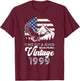 Vintage 1999 Patriotic Eagle 27th Birthday American Flag T-Shirt - T-Shirt | Maroon