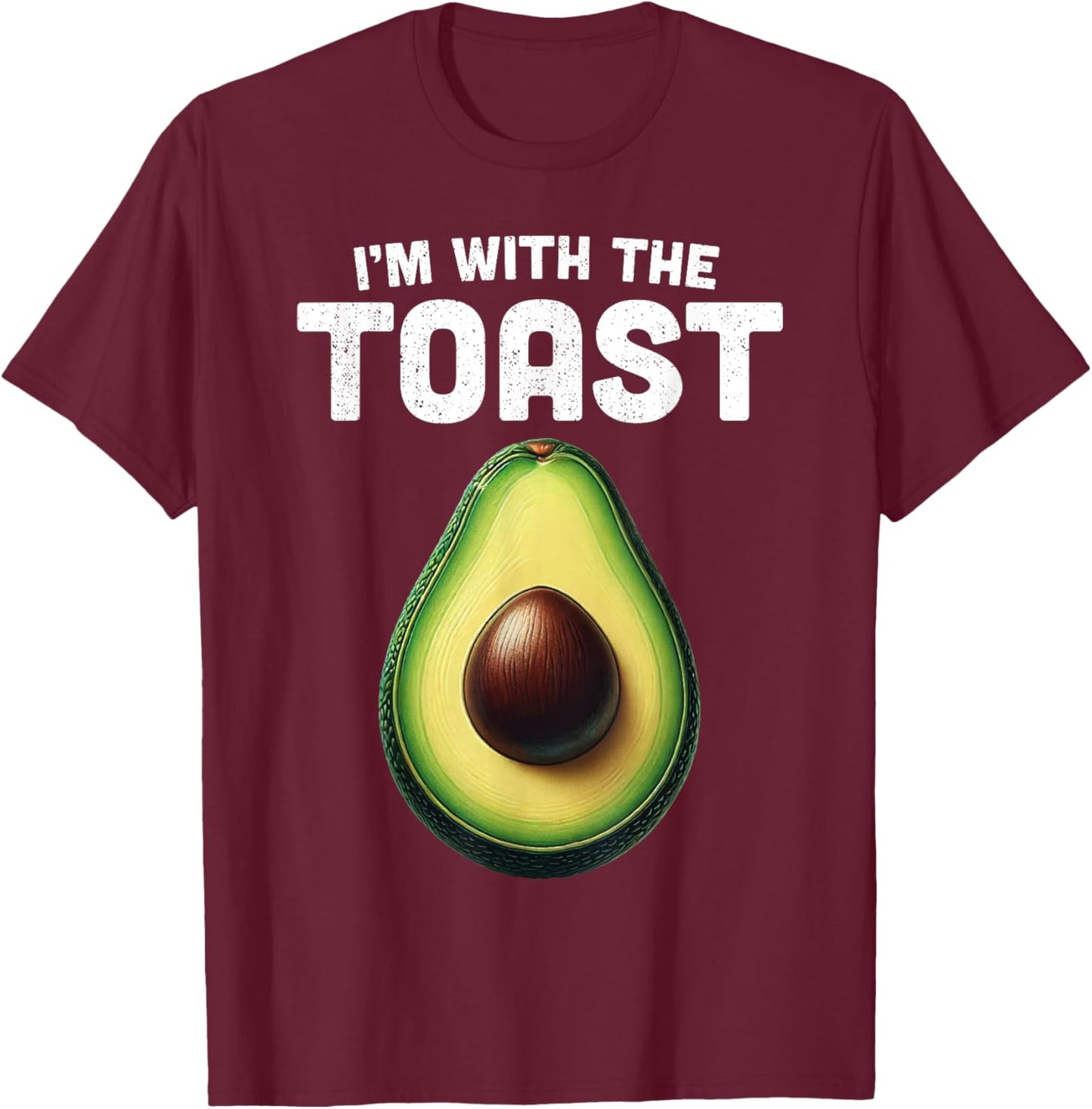 Im With Toast Shirt Avocado Matching Funny Halloween Costume T-Shirt - T-Shirt | Maroon