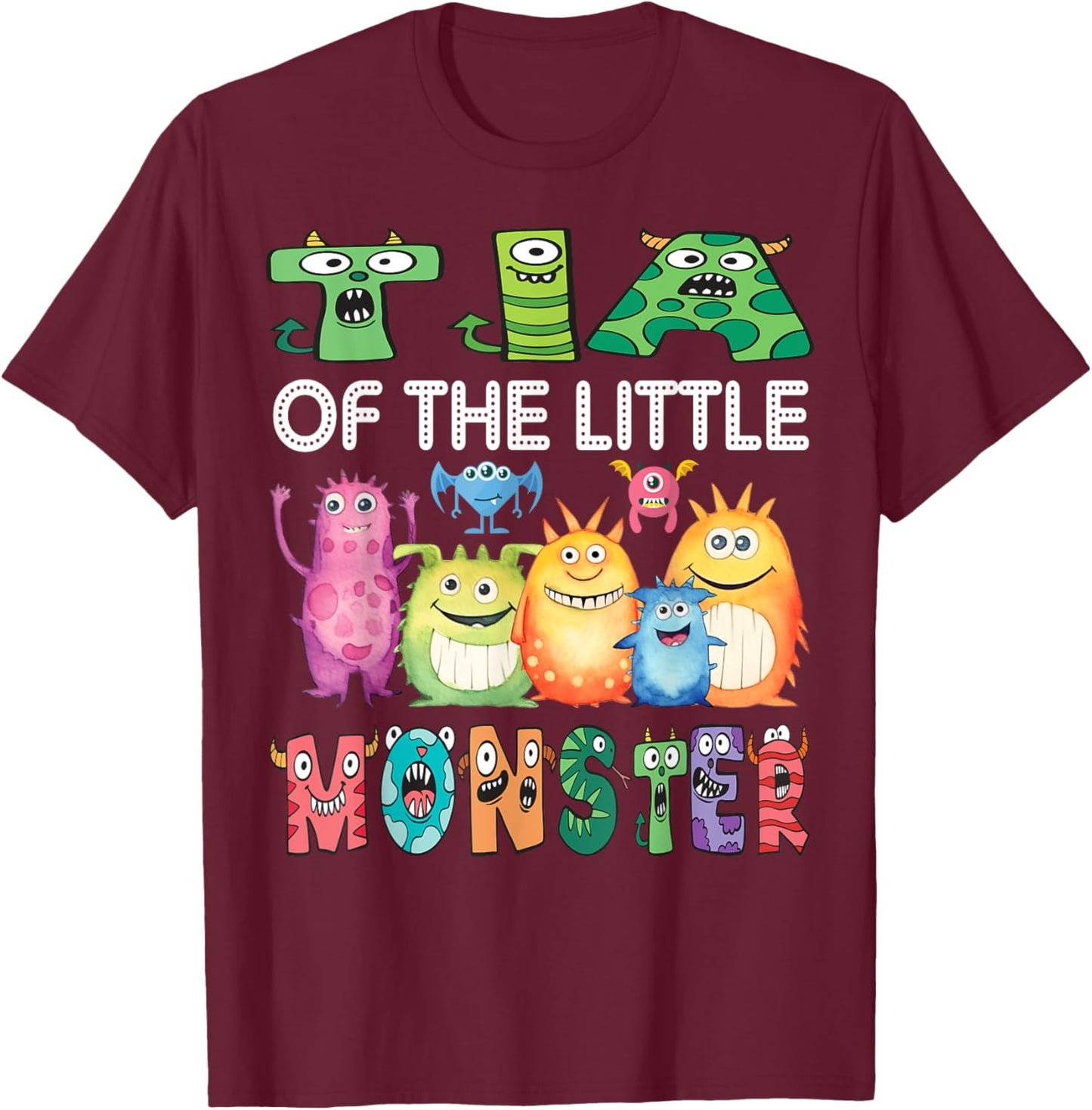 Tia Of The Little Monster Kids 1St Birthday Party T-Shirt - T-Shirt | Maroon