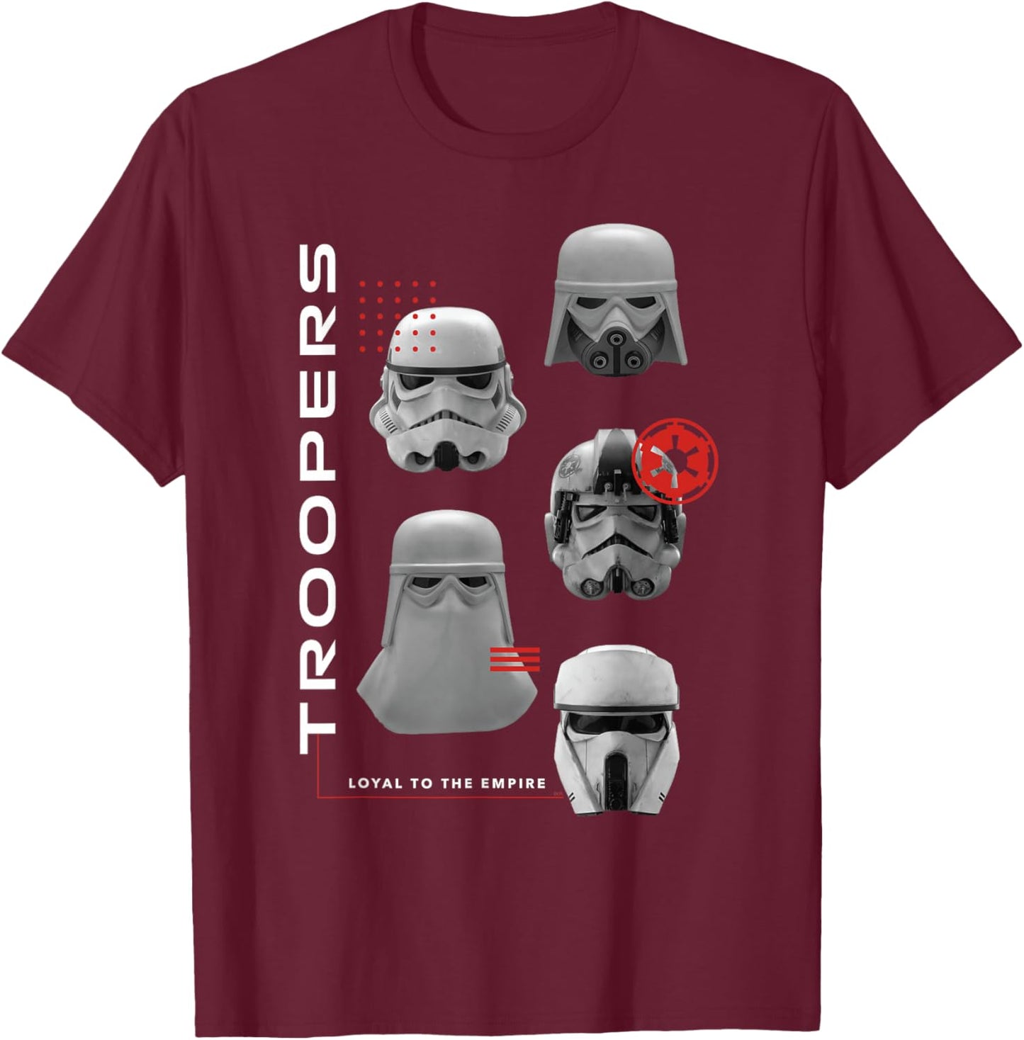 Star Wars: The Mandalorian and Grogu Loyal Imperial Troopers T-Shirt - T-Shirt | Maroon