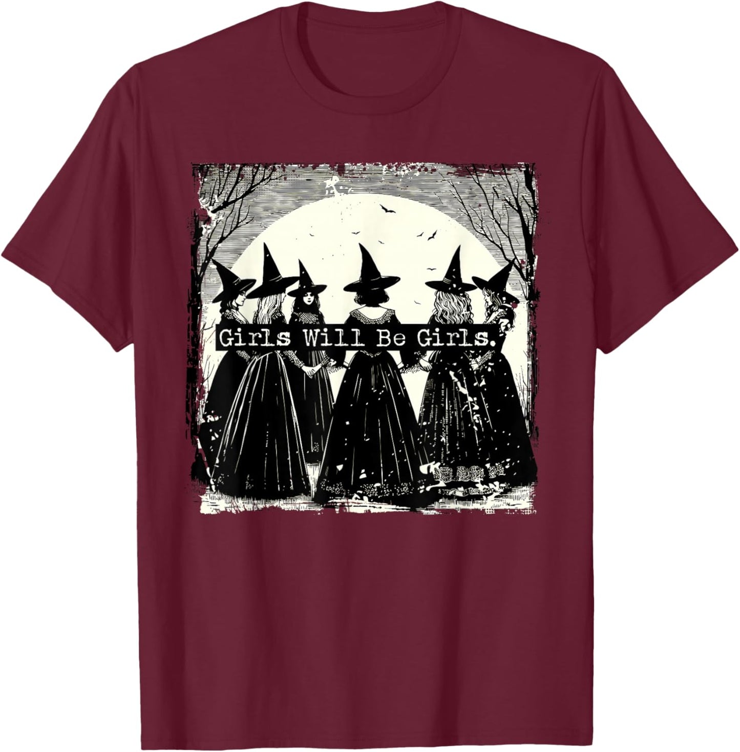 Süßes oder Saures Hexenmädchen Wird Mädchen Sein Halloween T-Shirt - T-Shirt | Maroon