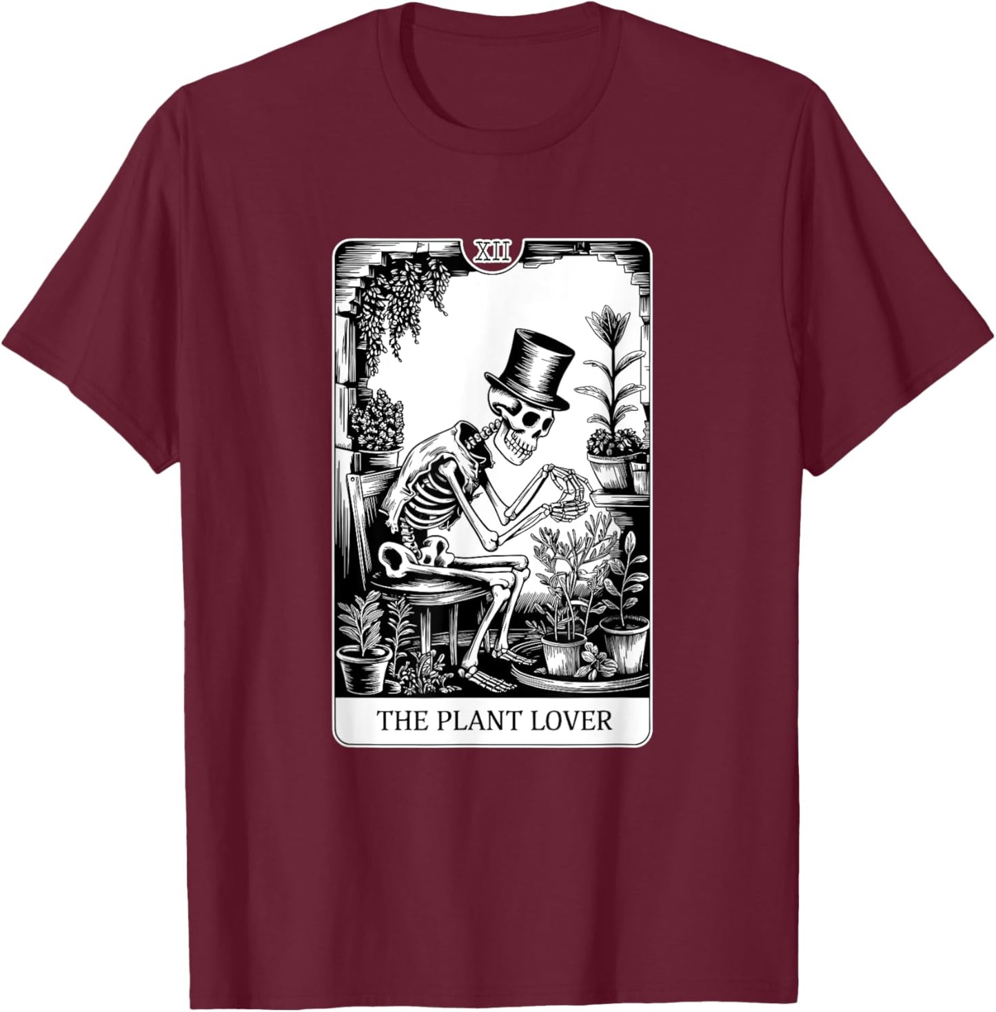 The Plant Lover Tarot Card, Houseplants T-Shirt - T-Shirt | Maroon
